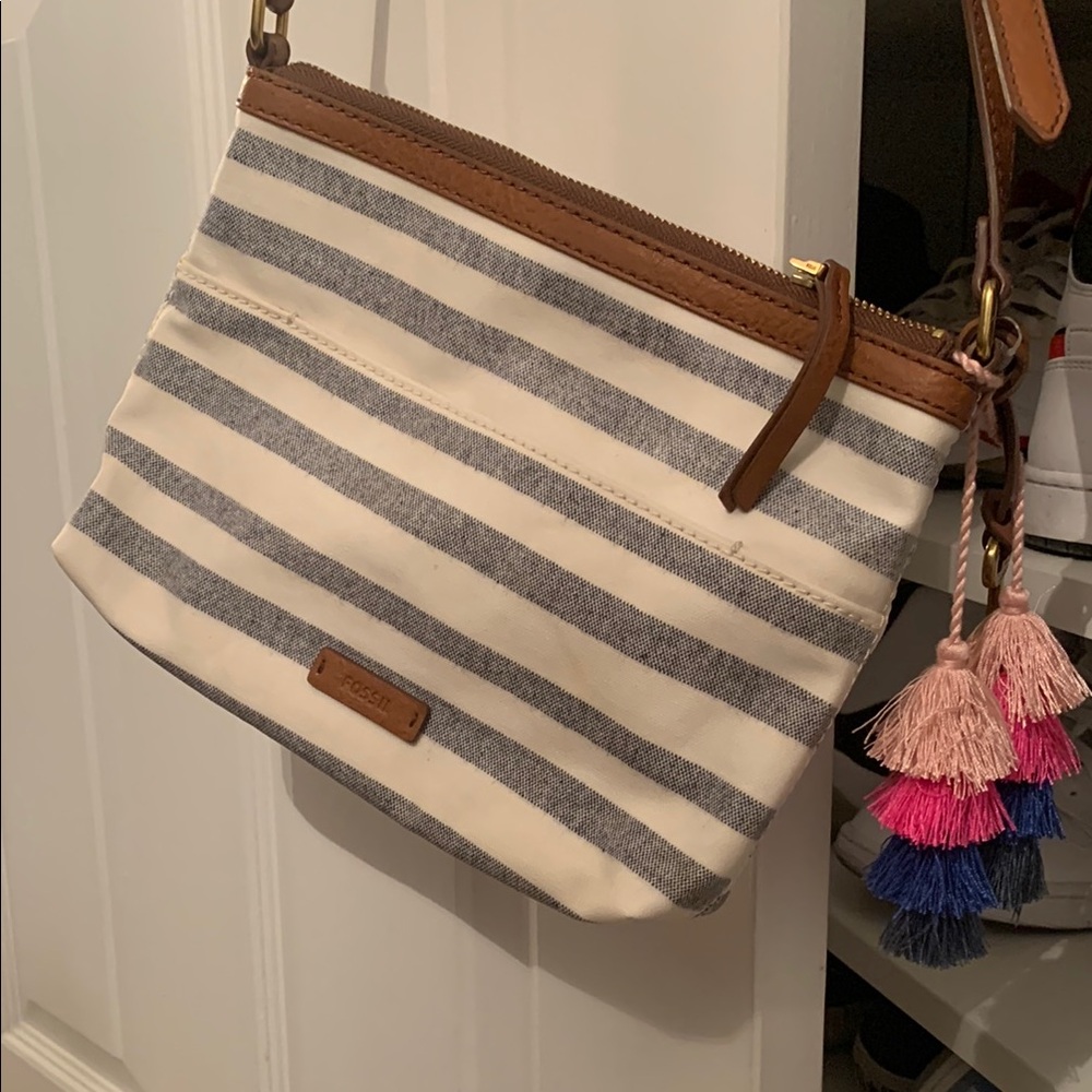 Coach Striped White and Gray Women's Bag
